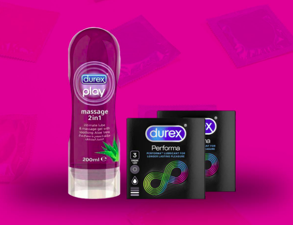 Durex Play Massage 200ml + 6 Performa Condoms Pack