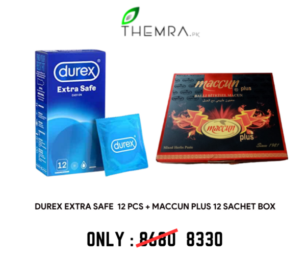 Maccun Plus Sachet Box + 12 Durex Condoms | BUNDLE OFFER