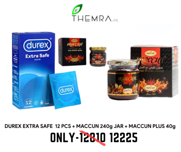 Maccun Plus 240g jar + Maccun Plus 40g jar + 12 Durex Condoms